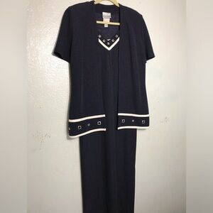 2Pc Joseph Ribkoff Navy Blue Stretch Maxi Dress 10